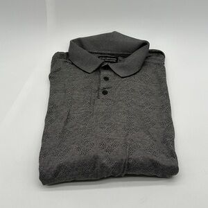 Cezani Men's Large Shirt Polo Rubgy‎ Golf Shirt Gray Mercerized 2PLU Cotton